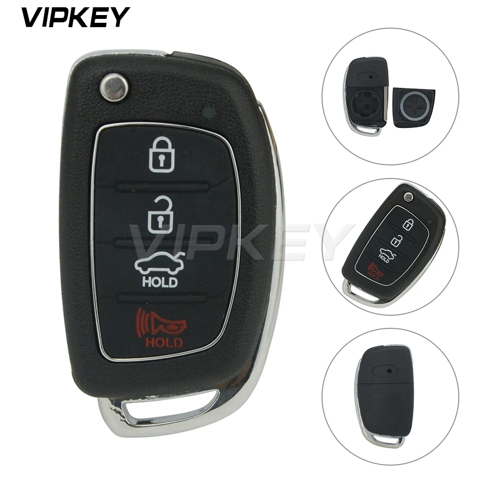 

Remotekey 4 Button flip Remote Key Shell Case For HYUNDAI Mistra Santa Fe Sonata Tucson Accent I30 I40 I45 car key replacement