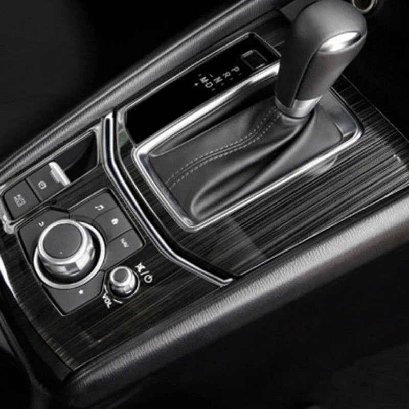 

for Mazda CX-5 CX5 2017-2020 Gear Shift Console Panel Frame Cover Trim Titanium Black