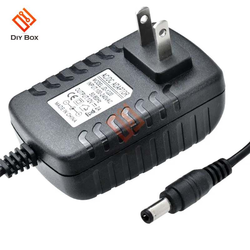 AC 100-240 V DC 12V 2A US EU Plug адаптер питания конвертер зарядное устройство 5,5*2,1 мм Интерфейс длина линии 1 м