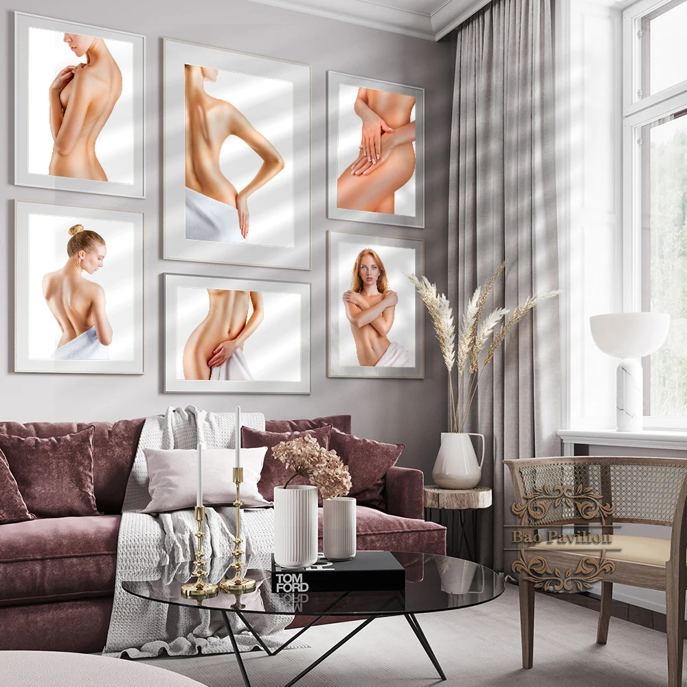 

Modern Nude Portrait Art Posters Canvas Painting Beautiful Female Model Pictures for Living Room Home Salon Beauty Shop Decor