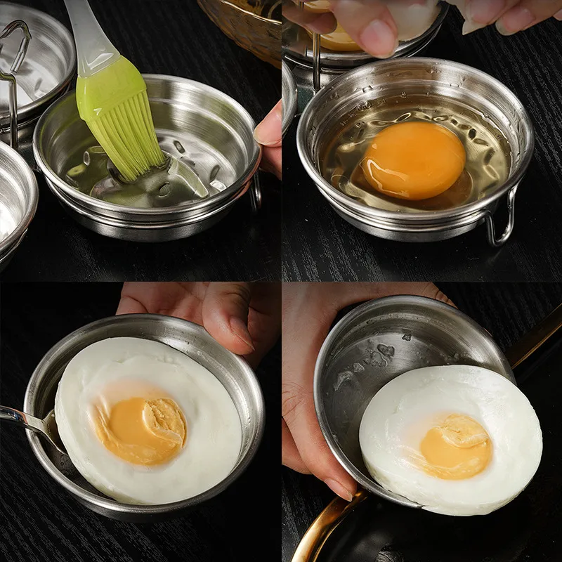 

1pc Stainless Steel Non-Stick Egg Poachers Anti-scald With Handle Egg Maker Poached Cookware Pancake Maker Cookware Kichen Tool
