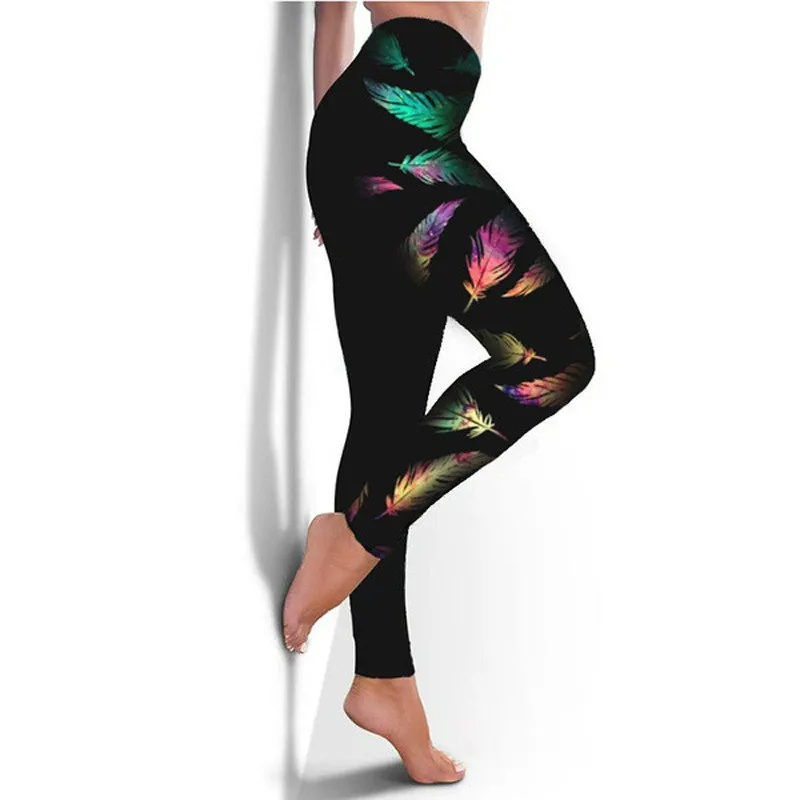 

Elastic High Waist Bodycon Pants Women Autumn 3D Print Streetwear Workout Leggings Female Casual Sporty Fitness Skinny Pant