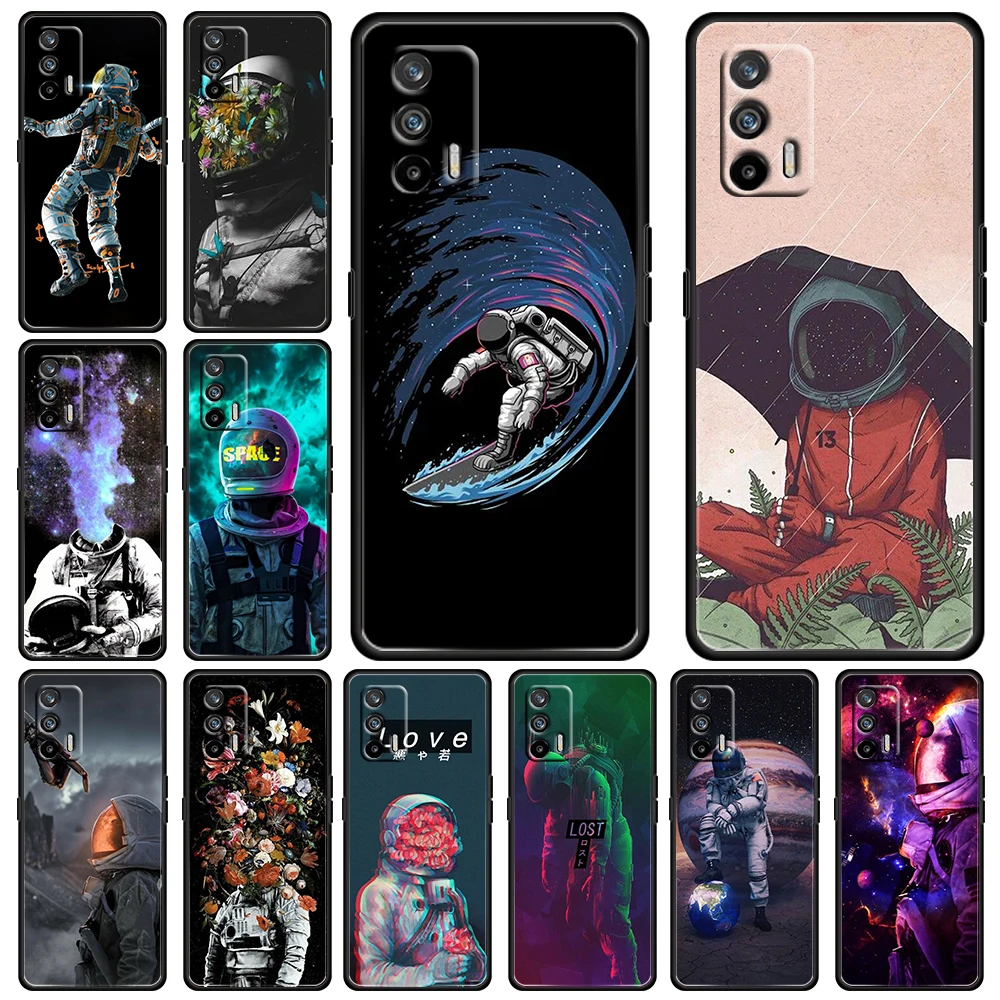 

Planet Astronau For OPPO Realme GT Explorer Master Neo Flash Edition C21 C20 C15 C11 C3 Soft Black Phone Case