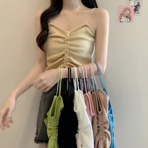 Summer French Style Design Niche Short Top Sexy Hot Girl Outer Wear Small Sling Innerwear Bottoming Vest Female Fashion