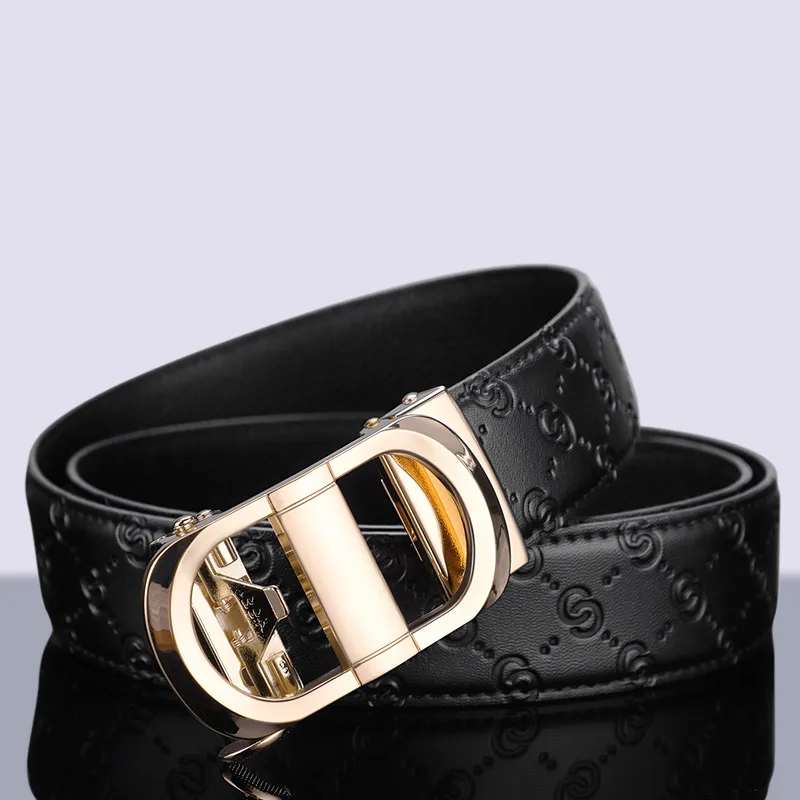 Новый мужской кожаный ремень с автоматической пряжкой Молодежный Повседневный