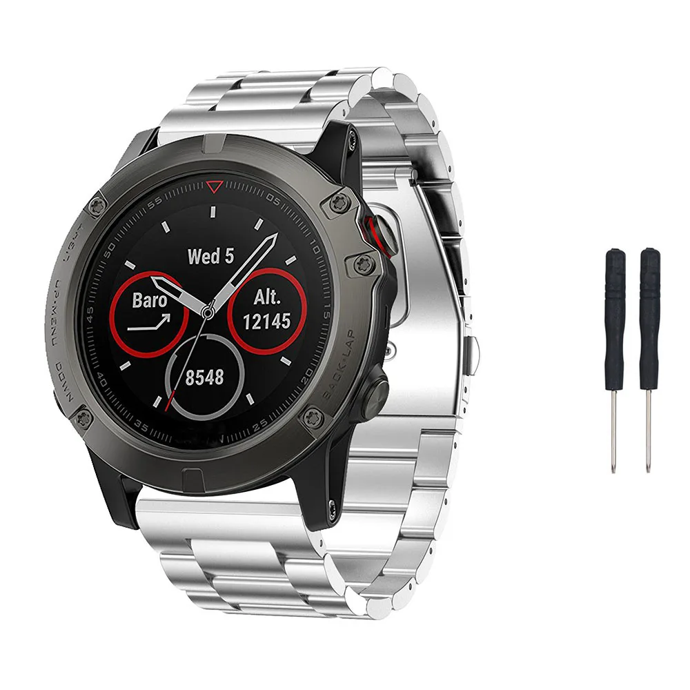 Metal Watch band Stainless Steel Bracelet Strap For Garmin Fenix 6X/5X Plus/Fenix 3/3 HR/D2/Descent Mk1 GPS Smart Watch Accessry