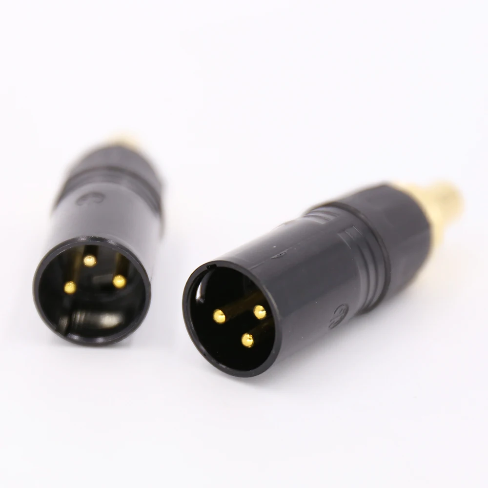 2x XLR для RCA гнездо адаптер Золотой сбалансированный кабель штекер мужской