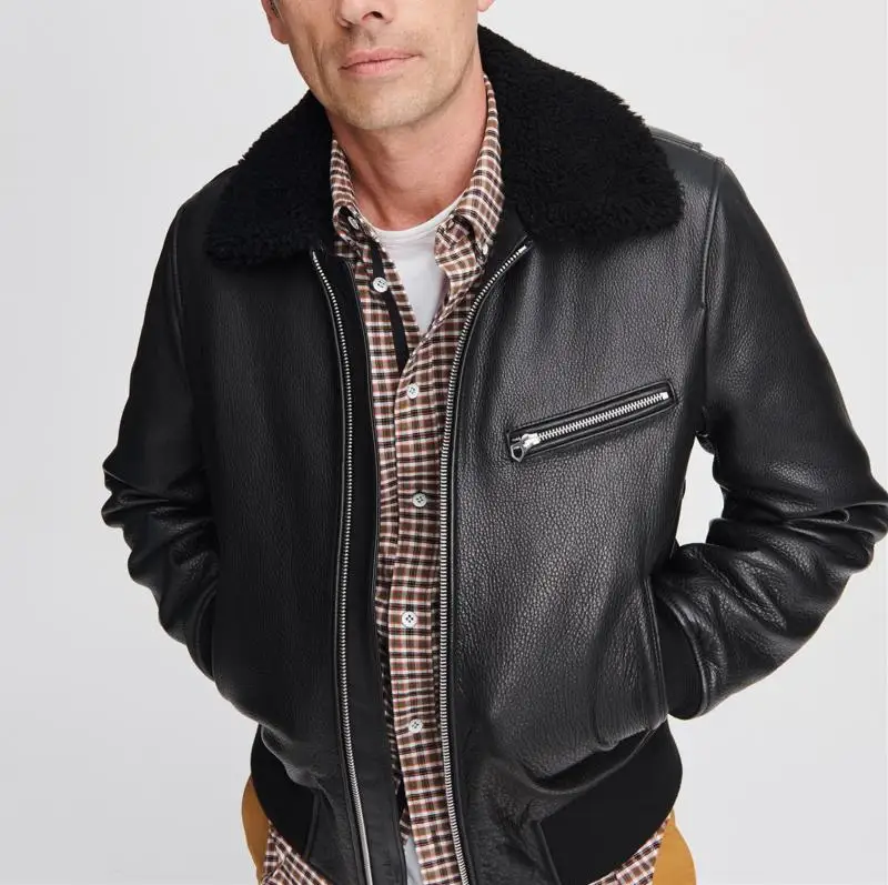 Турецкая натуральная коровья кожа внутри теплый хлопок G1 летная куртка мужская