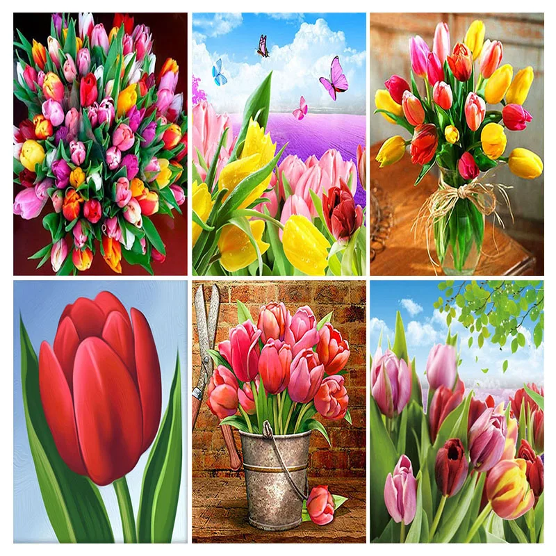 

Diamond Painting Flower, 5D DIY Full Square/round Diamond Embroidery Kit, Vase Art Rhinestone Cross Stitch Home Decoration
