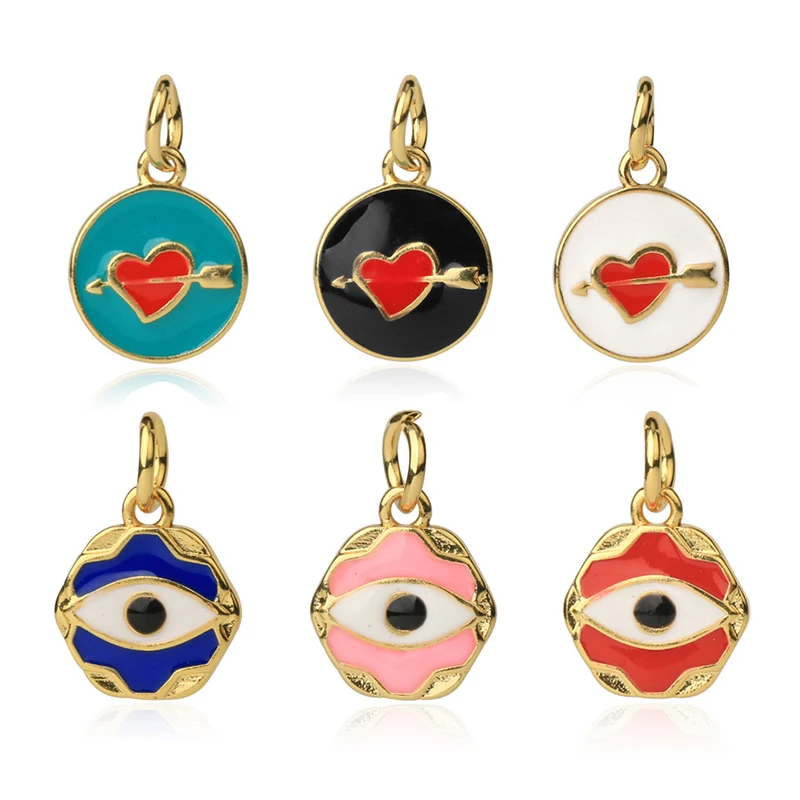 

Meibeads 2021 Enamel Copper Evil Eye Charms for Jewelry Making Diy Women's Necklace Bracelet Accessories One Piece Pendants