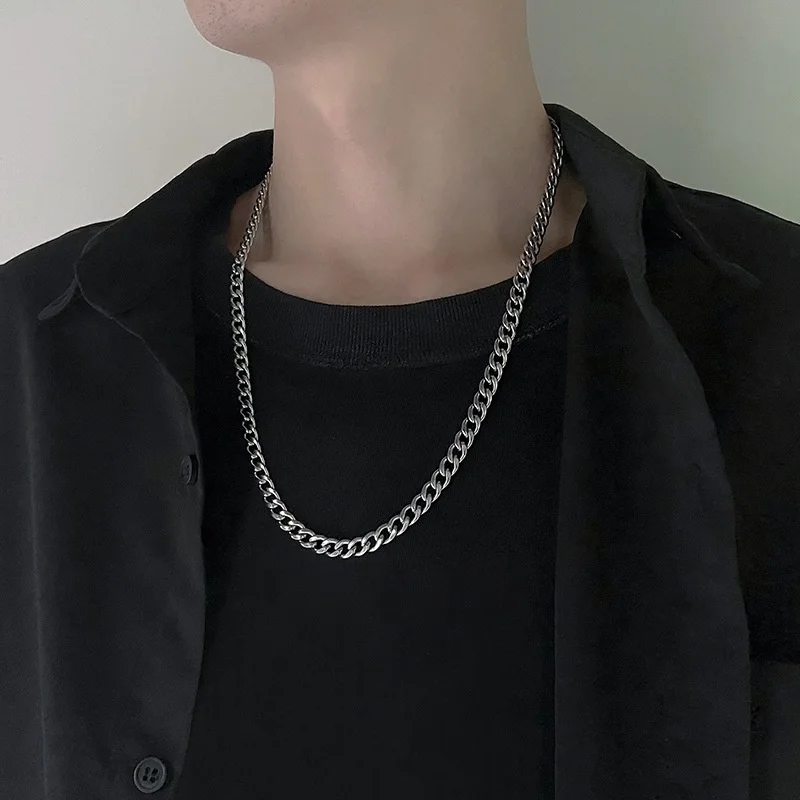 

Stainless Steel Chain Necklaces for Women Men Long Hip Hop Necklace On The Neck Fashion Jewelry Accessories Friends Gifts