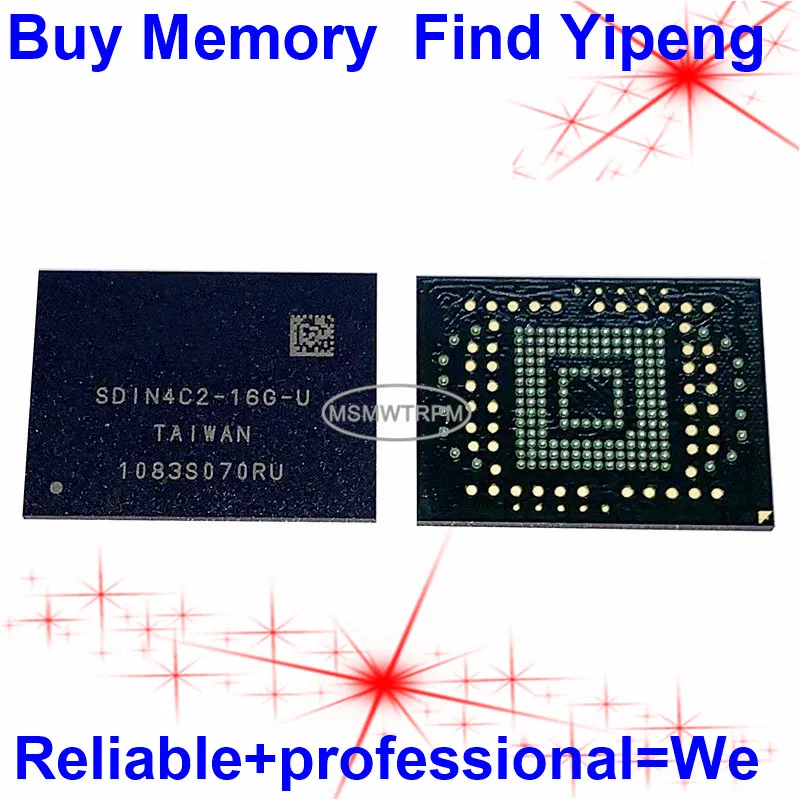 

SDIN4C2-16G BGA169Ball EMMC 16GB Mobilephone Memory New original and Second-hand Soldered Balls Tested OK