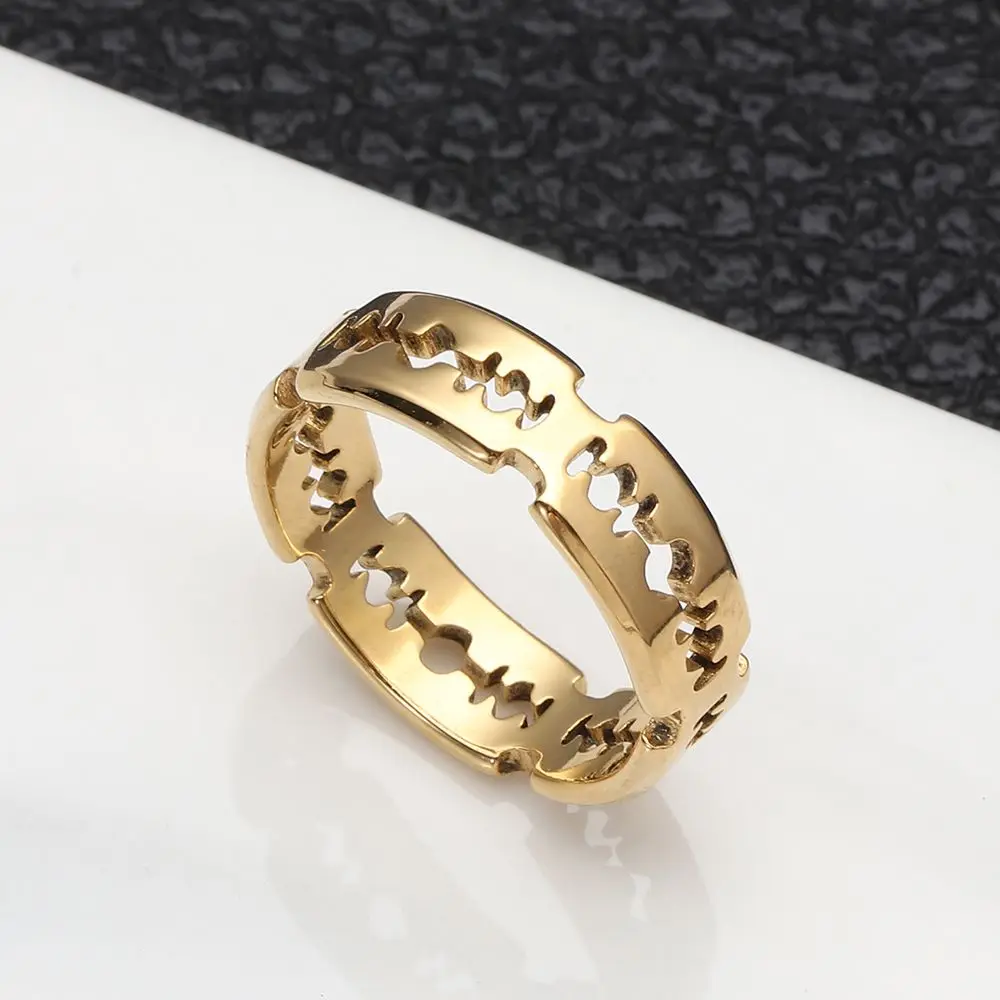 1 шт. модное винтажное кольцо с лезвиями из нержавеющей стали в стиле хип-хоп рок