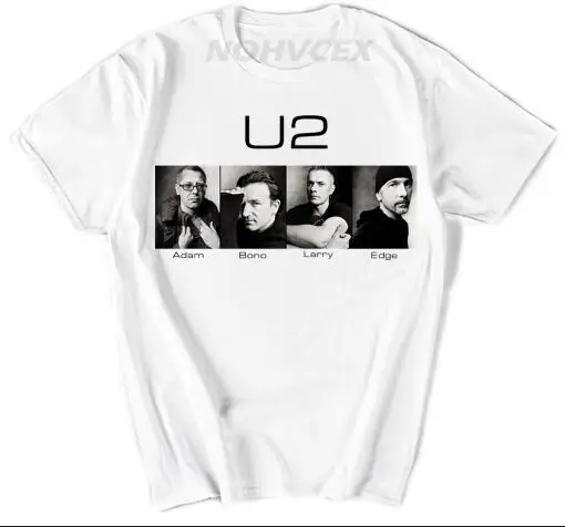 Рок-Группа U2 футболка Альтернативная рок футболка с короткими рукавами Луна и звезда дизайн футболка - Цвет: Белый