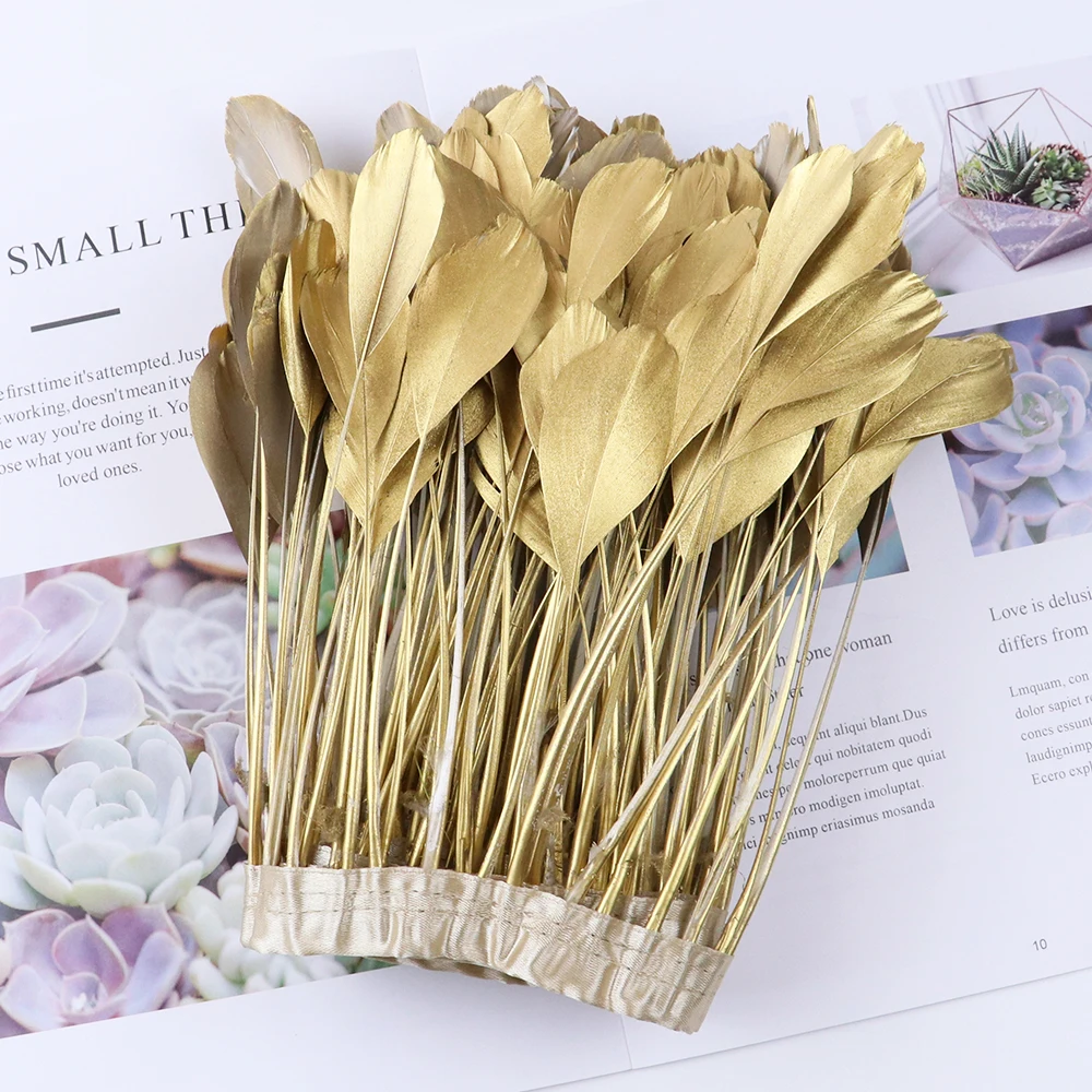 2 метра 15-20 см слеза гусиное перо отделка серебряный золотой гусиный шлейф