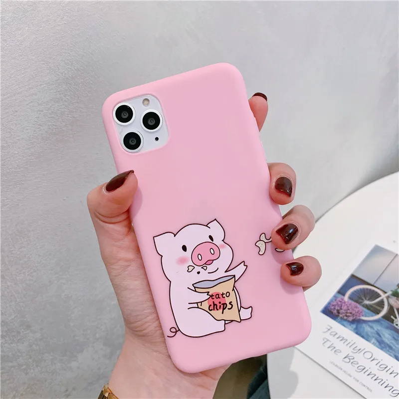 Style5 Милый чехол для телефона с принтом поросенка из мультфильма для iphone 11 Pro max 6 s 8 7 plus чехол для iphone XS Max X XR мягкий чехол модные чехлы для пар - Цвет: Style5
