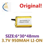 Купить больше будет дешево, точечная оптовая продажа, литиевая батарея 603048 950 мАч, литий-ионная полимерная светодиодная аккумуляторная батарея 3,7 в