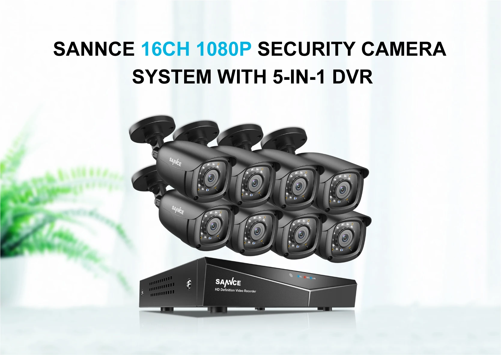 SANNCE 8CH 1080P 2.0MP HD CCTV система видео рекордер 8 шт 1080P CCTV камера безопасности Водонепроницаемый ночного видения комплекты наблюдения