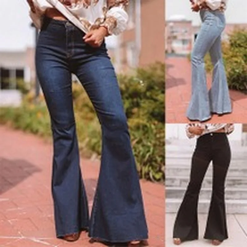 

2021 European and American spring and autumn new fashion slim stretch ripped jeans women's feet pants ripped jeans for women