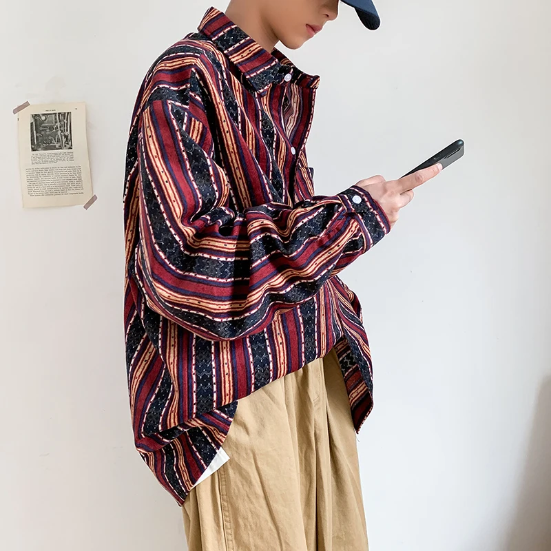 2019 Весна и Осень Корейская версия рубашки мужской свободный тренд ночной клуб