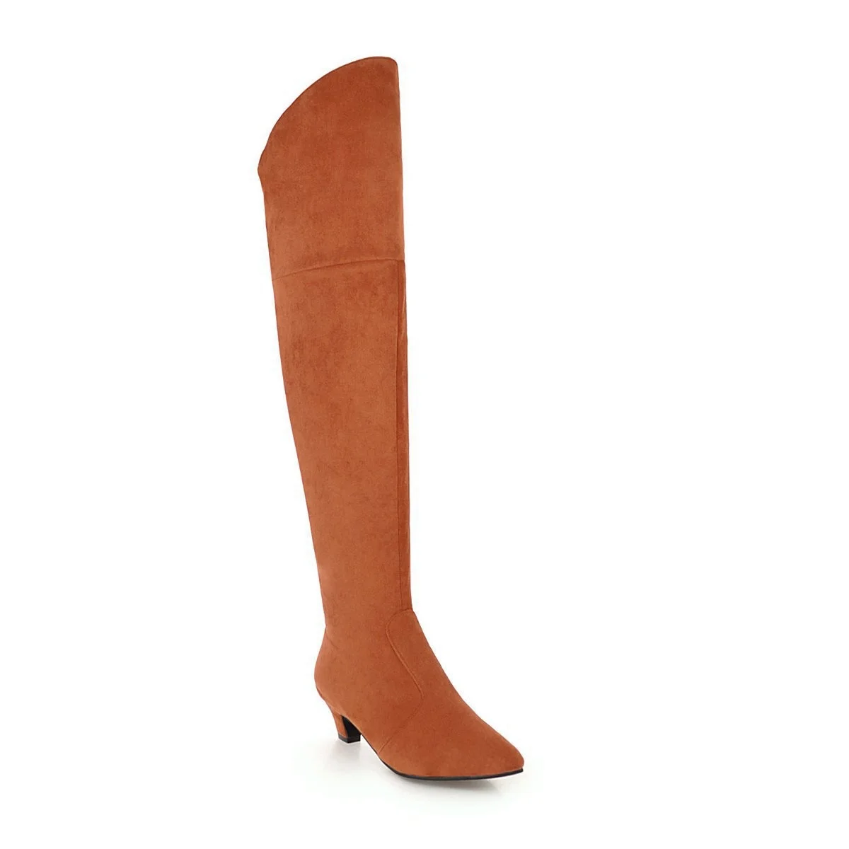 

Новые модные сапоги до колена с острым носком на среднем каблуке, на тонком каблуке, с боковой молнией, 40-48