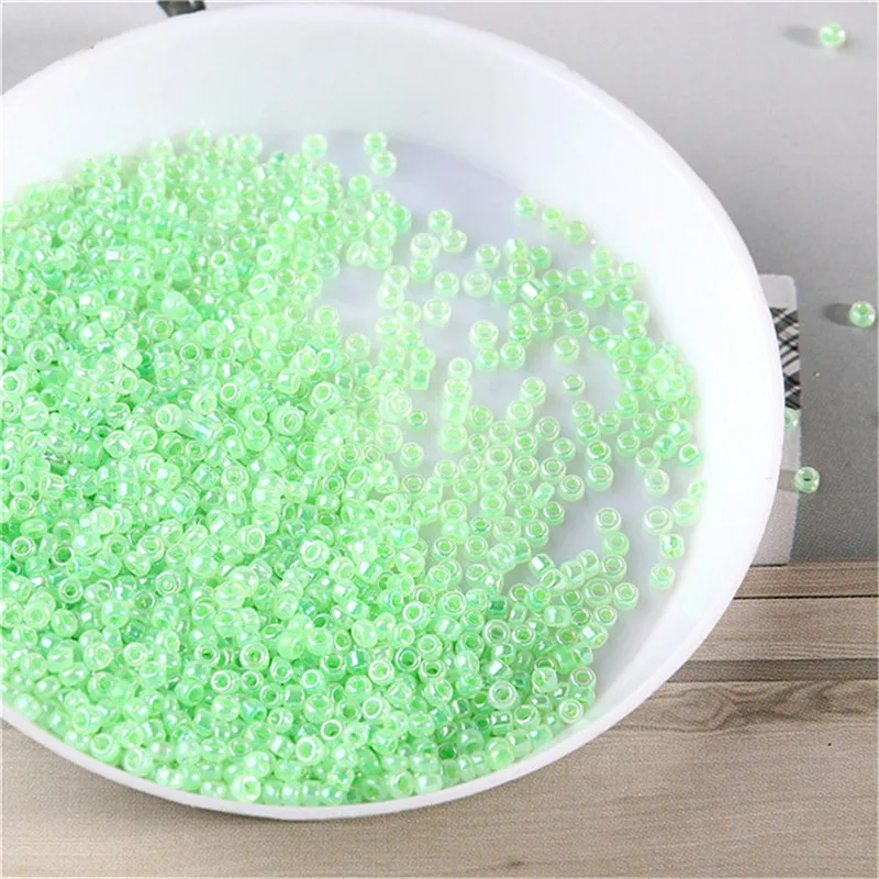 

10g(1440Pcs) 15/0 1.5mm Silver Lined Color Round Glass Seedbeads Czech Spacers Beads For DIY Glass Seed Bead Work Jewelry Making