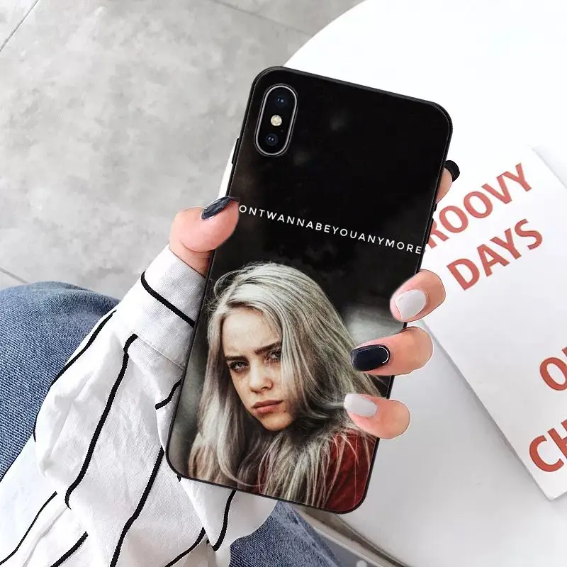 A3 MaiYaCa Billie eilish Smart Cover черный мягкий чехол для телефона для Apple iPhone 8 7 6 6S Plus X XS MAX 5 5S SE XR 11 11pro max - Цвет: A3