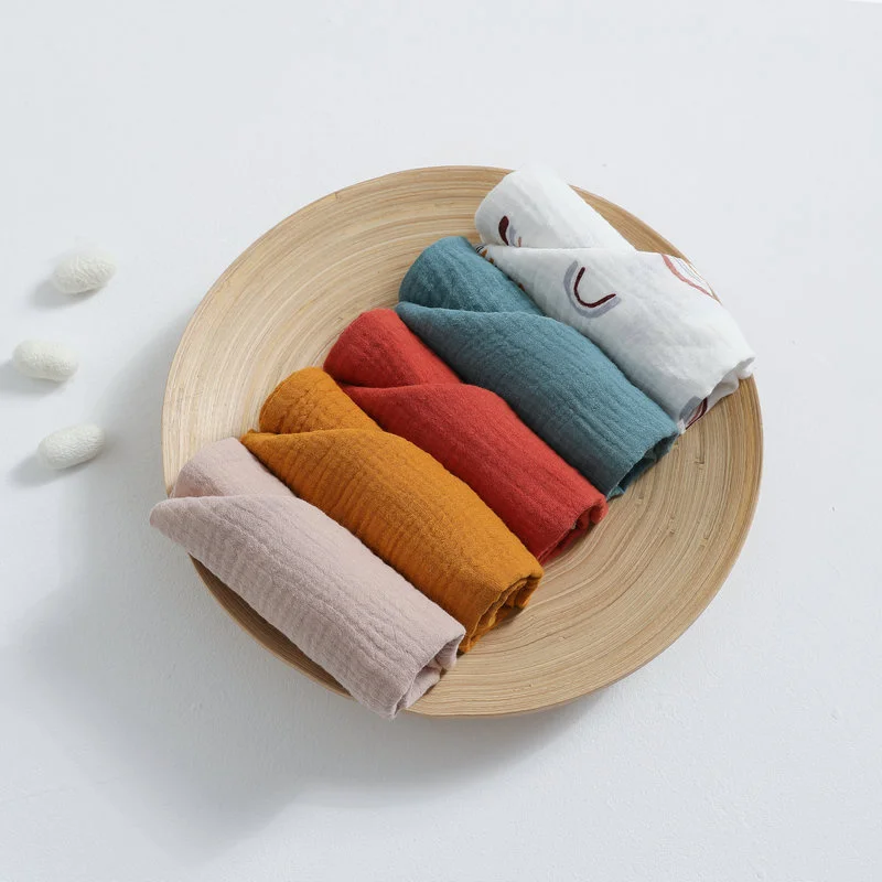 5pcs Muslin Baby Towel 100% Cotton Saliva Towel Newborns Bathing Feeding Face Washcloth Infant Gauze Dish Towel