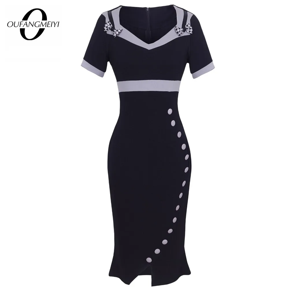 Милое женское платье русалка в стиле пэчворк с квадратным воротником и бантом на