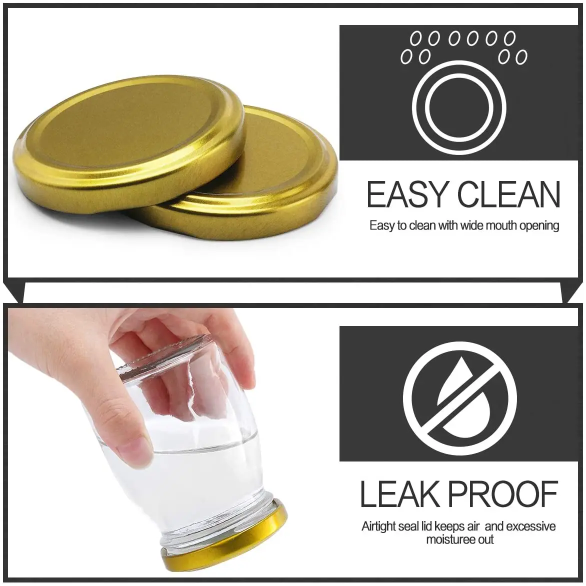 Стекло банки ясно баночки для йогурта с золотыми крышками стеклянный пудинг