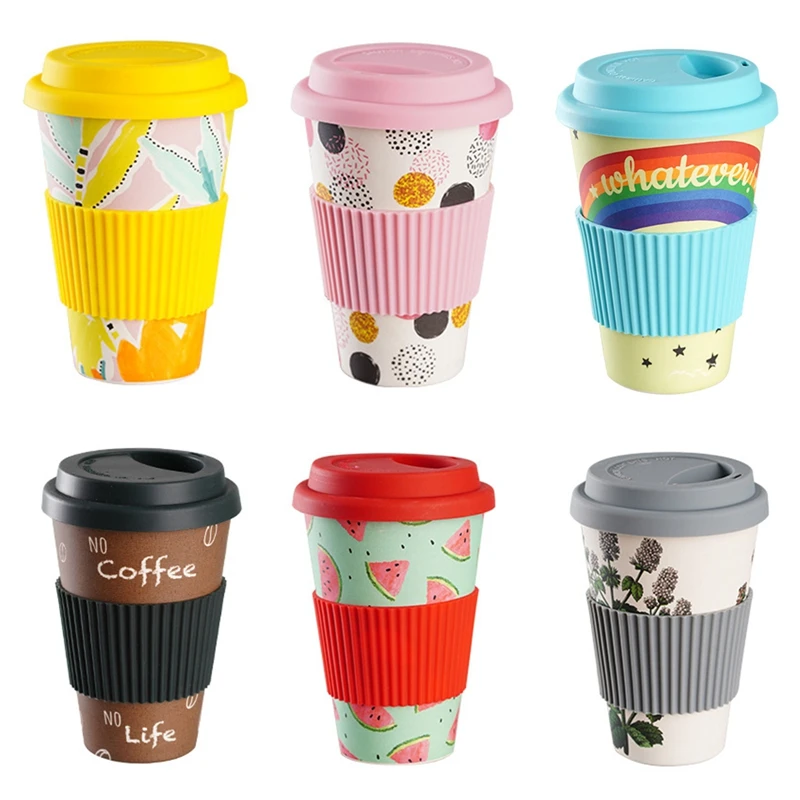 

401-500ml Eco Friendly Bamboo Reusable Travel Cup For Outdoor Portable Mug Tea Coffee Cup Coffee Tea Water Juice Mug Flask Gift
