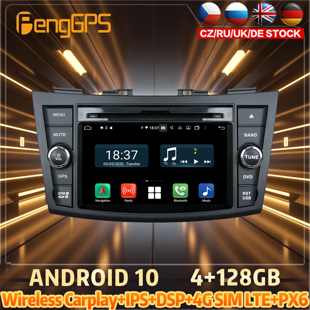 

128G Android10 PX6 DSP For SUZUKI Swift 2011 2012 Car DVD GPS Navigation Auto Radio Stereo Video Multifunction CarPlay HeadUnit