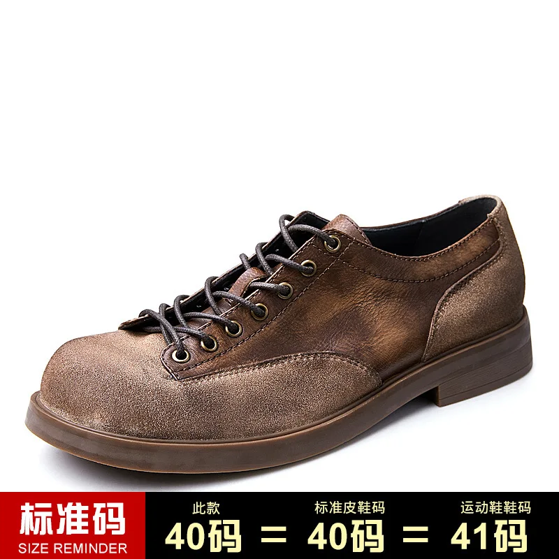

All-match Cowhide Men Shoes Leisure Shoes Fashion Boots Men Casual Shoes Breathable Sneaker Spring Autumn Winter British Retro