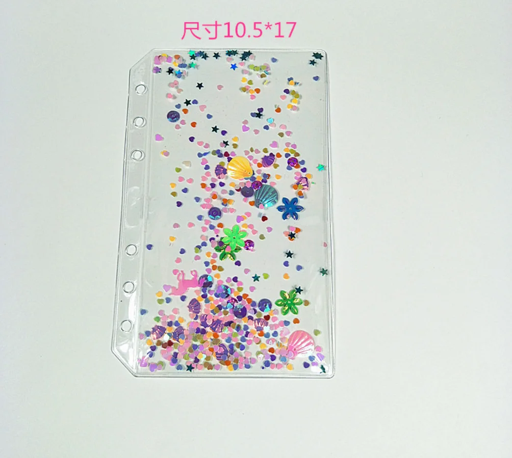 A6 ПВХ планировщик милый блесток вкладыш сумка для хранения дневник Binder 6