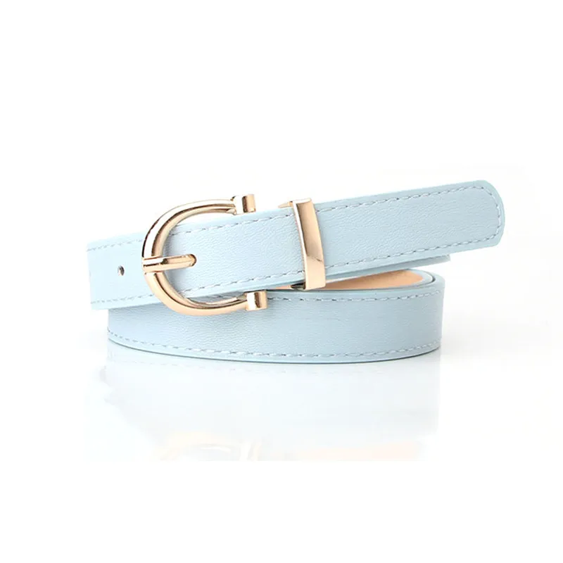 

Newest Female Fashion Belt Metal Buckle 104*2cm Wide Ladies Simple PU Waistband Women Wild Solid Band
