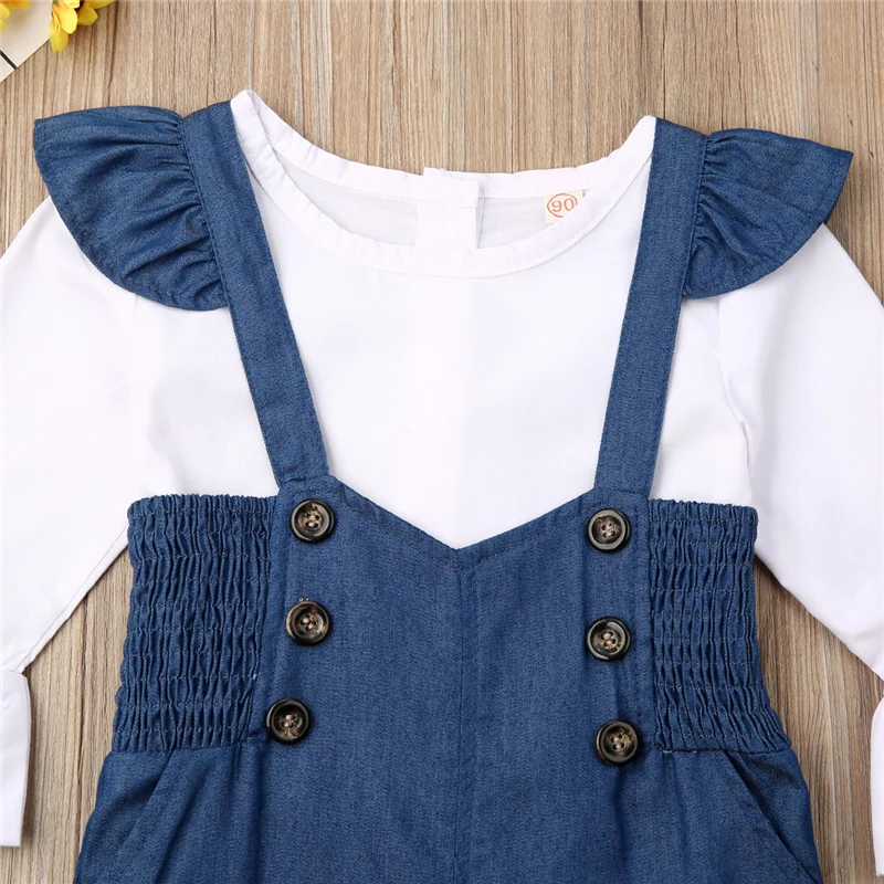 Комплект детской одежды из 2 предметов белая футболка с длинным рукавом и штаны