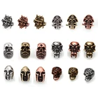 Бусина для шлема Sparta для изготовления ювелирных изделий, винтажный медный браслет сделай сам с черепом и Паракордом, большое отверстие 6 мм, бусина для рукоделия викингов