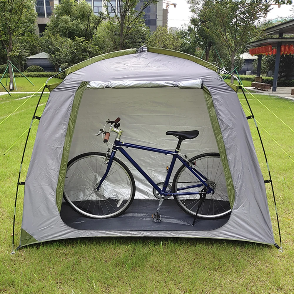 

Waterproof Outdoor Shed Bike Tent Silver Coated Polyester Shelter Space Saving Bicycle Garden Tool Storage Cover