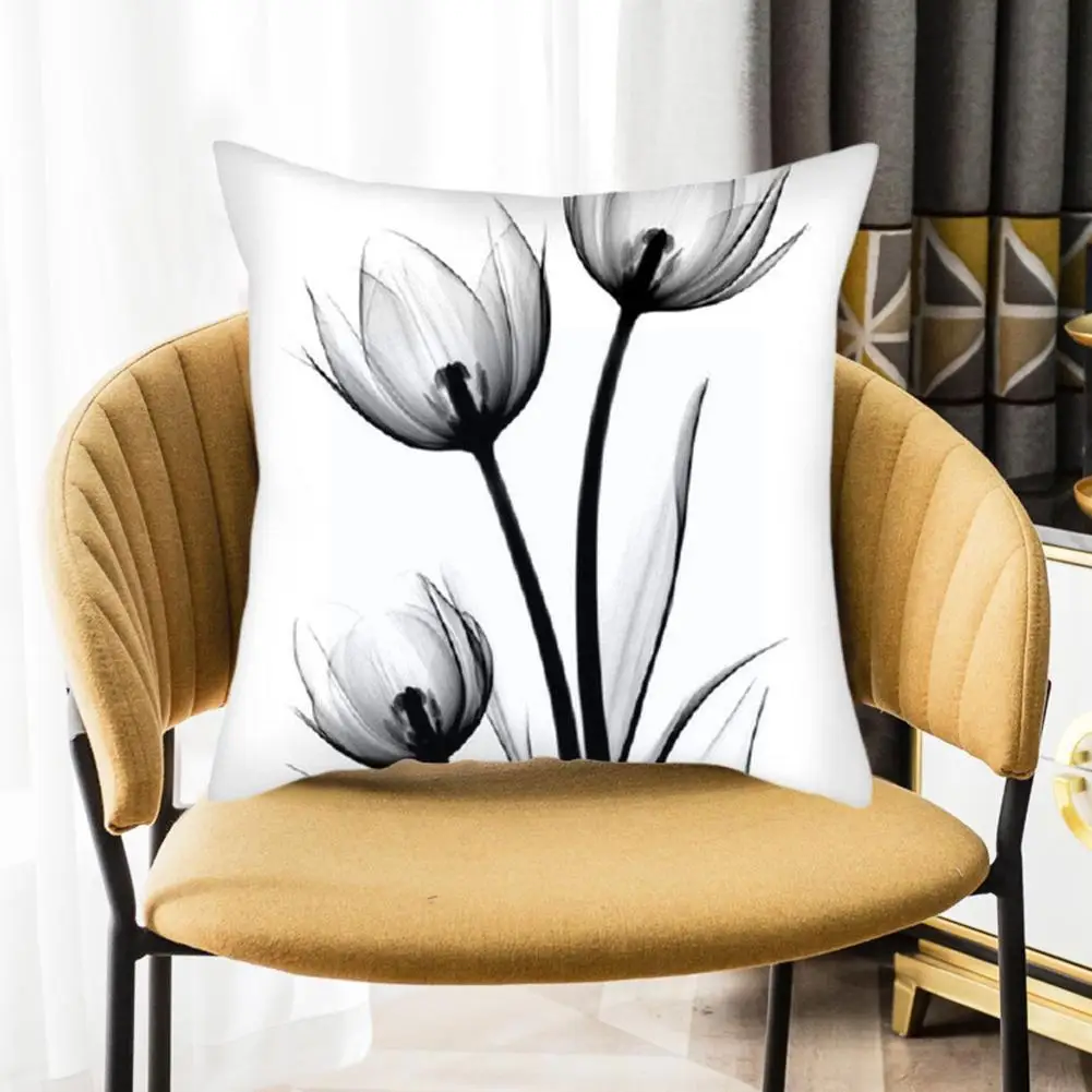 

45*45cm single-sided peach skin Pillow Covers Flower Pillowcase Cover Pattern Sofa Cushion Throw For Home Decorative Gift V7I0