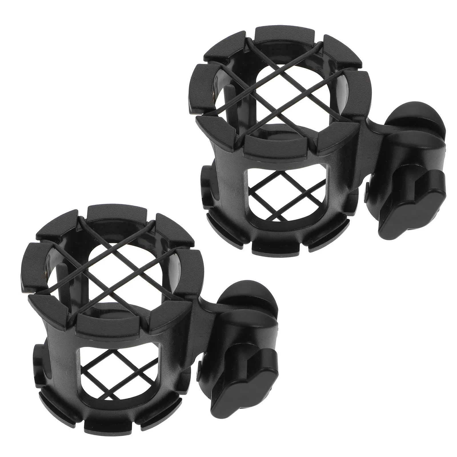 

2pcs Beehive Design Microphone Stand Microphone Holder Desktop Mic Stand (Black)