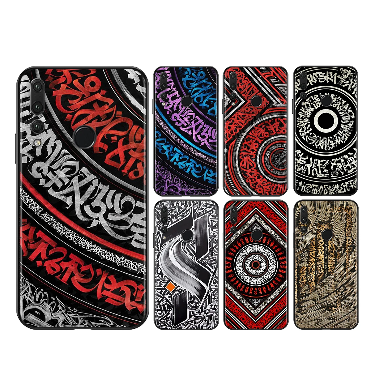 

Higan Flower Graffiti Soft Silicone For Honor View 20 10X 10i 10 X10 9N 9X 9C 9A 9S 9 V9 Lite Pro 5G Black Phone Case