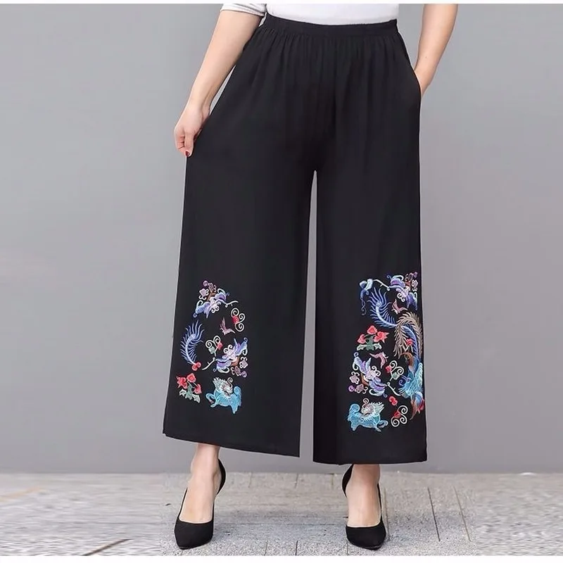 Новая Элегантная юбка с вышивкой для мамы и женщин брюки размера плюс 9 точками