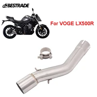 for voge lx500r all years motorcycle exhaust system mid middle connect link pipe stainless steel slip on 51mm muffler escape