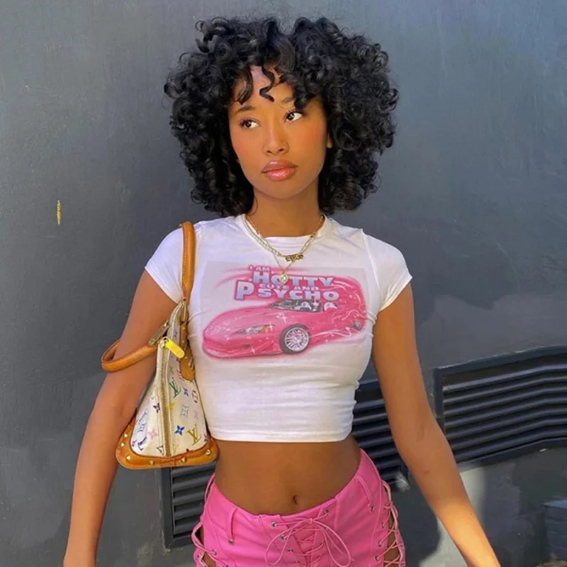 Женская футболка с коротким рукавом круглым вырезом принтом и надписью - купить