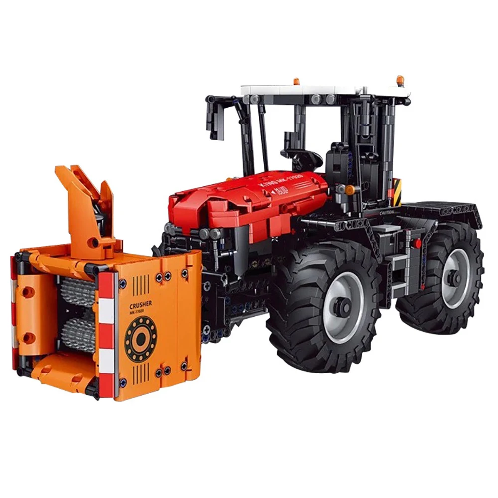 

MOULD KING High-Tech Car Toys The APP RC Moroized Tractor With Roller Packer Harrow Building Blocks Bricks Kids Christmas Gifts