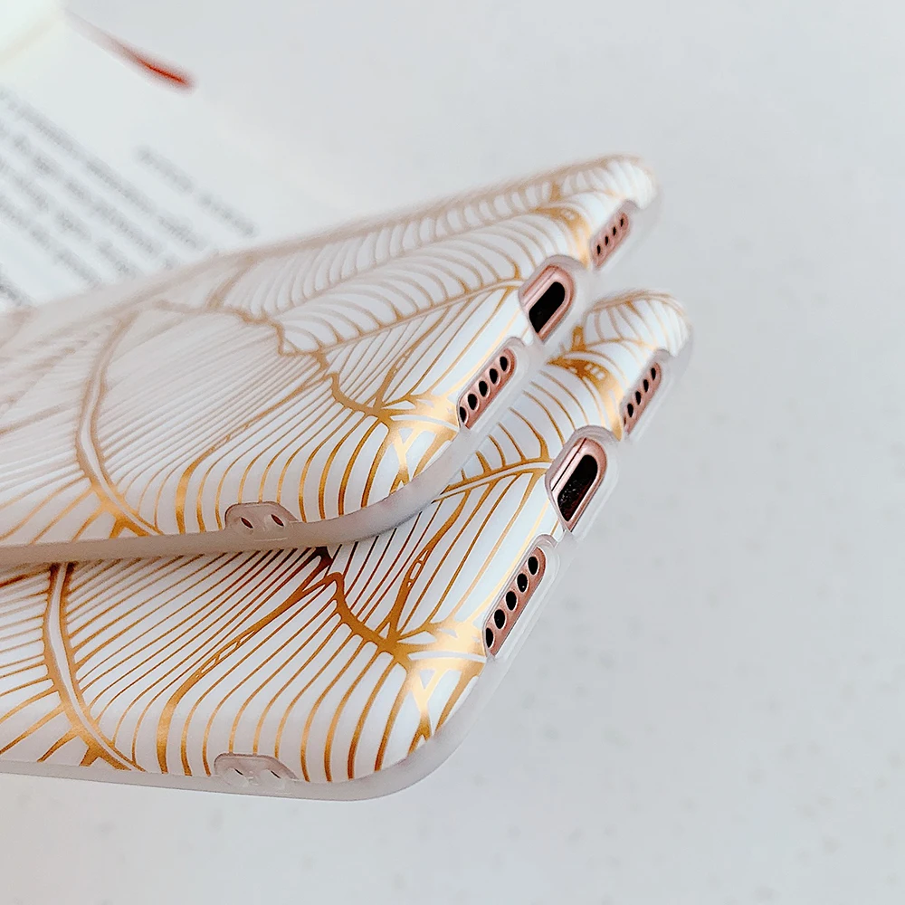 

Electroplated Leaf Phone Case For Samsung Galaxy Note 20 10 S20 S10 S9 Plus A51 A70 Matte Soft IMD Back Cover Coque Gift