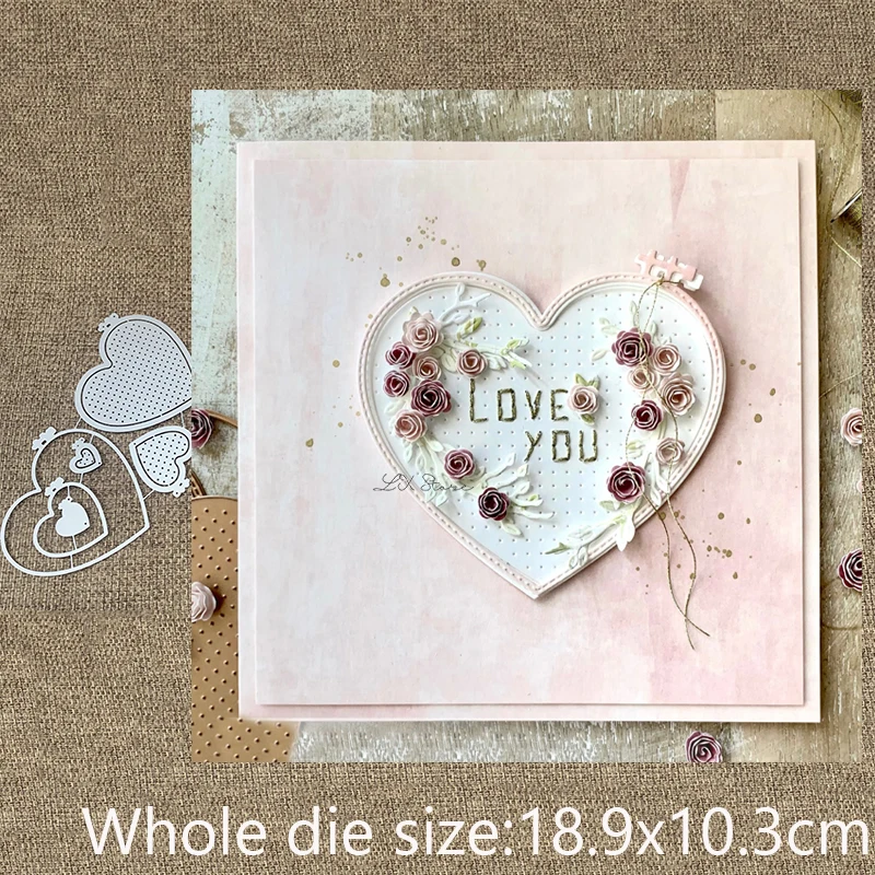 

New Design Craft Metal stencil mold Cutting Dies hole heart frame decoration scrapbook die cuts Album Paper Card Craft Embossing