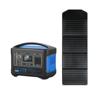 600w solar generator 640wh 17300mah portable power station lithium battery outdoor camping with 100w solar panel set