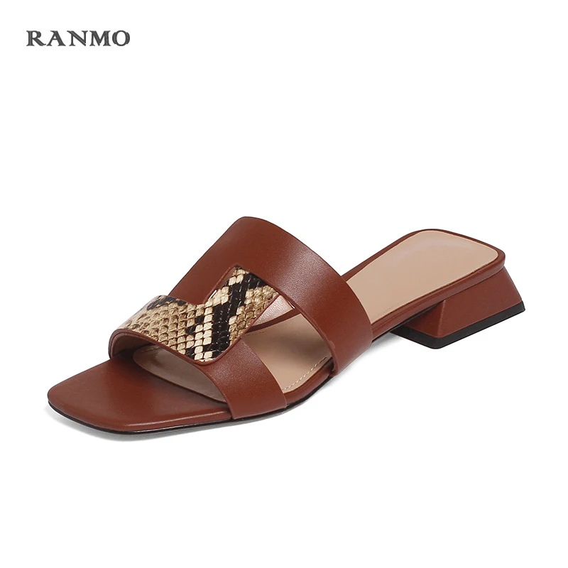 

Vintage Women's Sandals 2021 New Summer Fashion Women Thick Heels Heels Slippers Top Quality Newest Working Casual Shoes Woman