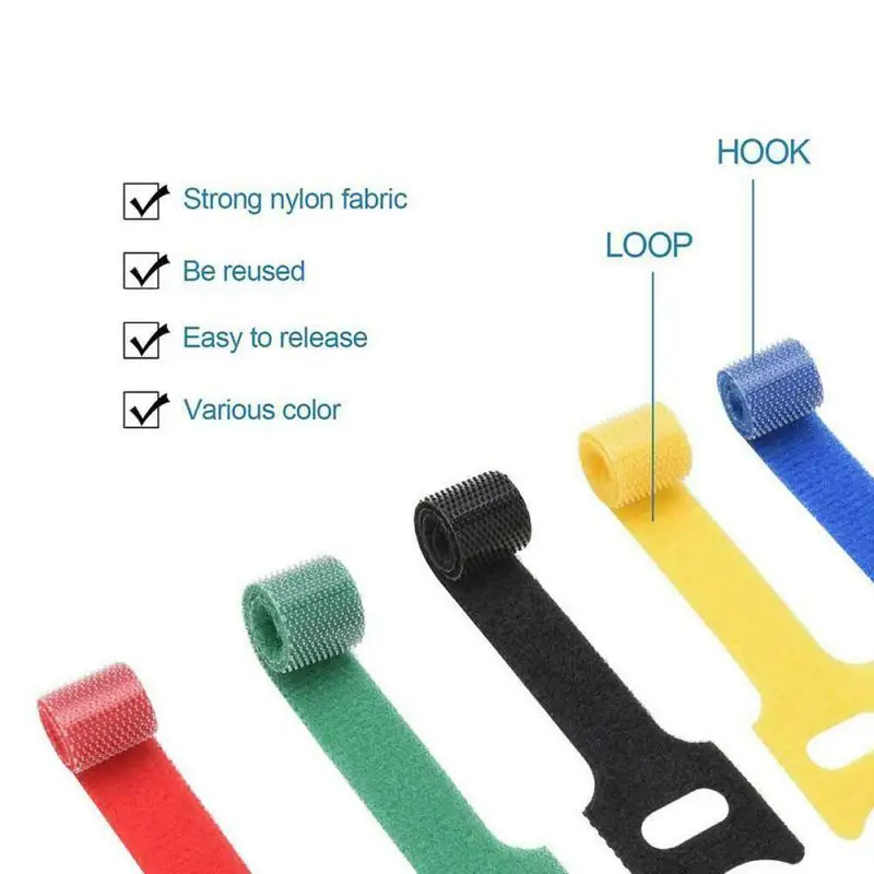 

Self-locking Nylon Cable Ties 8inch 50pcs 7 color Plastic T-ship Nylon Strap Hook Loop Ties Tidy Organiser Tool Car Accessories